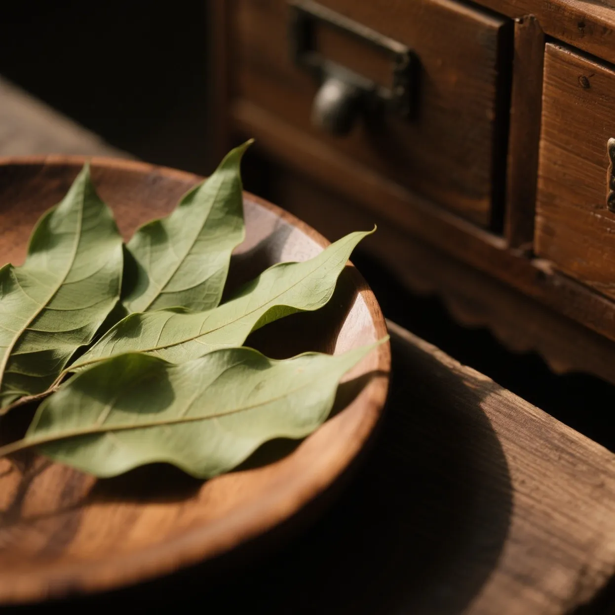 Moringa leaves at different stages of processing: fresh, dried, and powdered