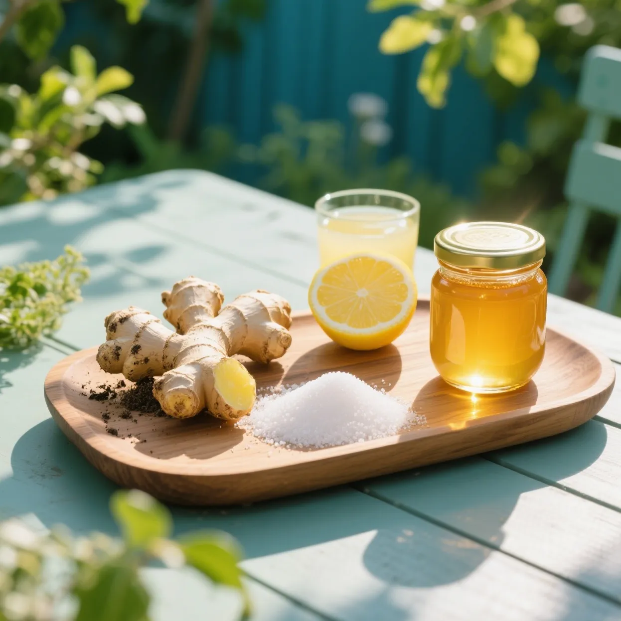 Fresh lemons, ginger, sugar, and honey with lollipop molds