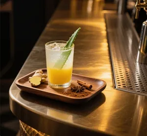 A glass of herbal acid reflux reliever juice