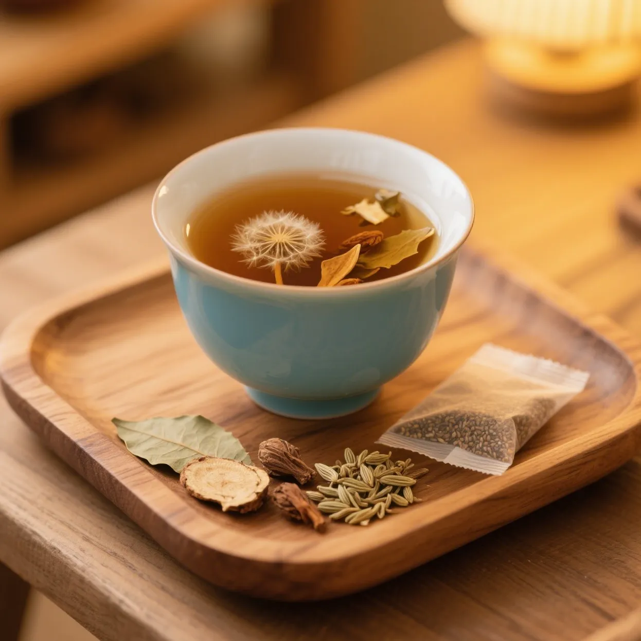 A cup of natural laxative tea blend with herbs
